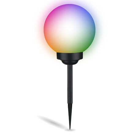 LED ATRIS Solar Gartenlampe angetrieben oberirdisch weiße Kugel 30cm RGB LUMILED