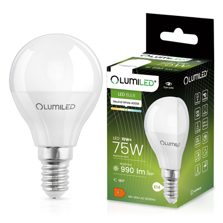 6x LED Lampen E14, Glühbirne P45 Kugeln 10W = 75W 990lm 180° 4000K neutral LUMILED