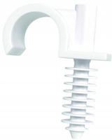 Einzelhaken-Montagehalter RING-32 Weiß 50 Stück ECOLIGHT