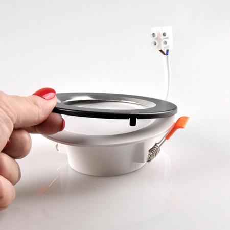 Deckeneinbauleuchte ZOE LED 4.8W 4000K Rundes Netz weiß + schwarzer/silberner Ring