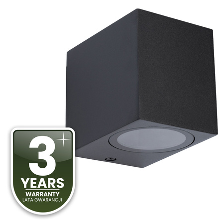 Wandleuchte Außen GU10, Garten-Wandleuchte Schwarz Quadratisch ALLIUM LUMILED