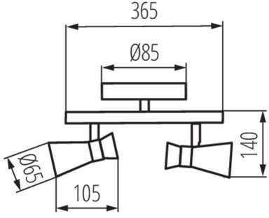 MILENO Deckenleuchte 2xGU10 Schwarz Gold 37cm Kanlux