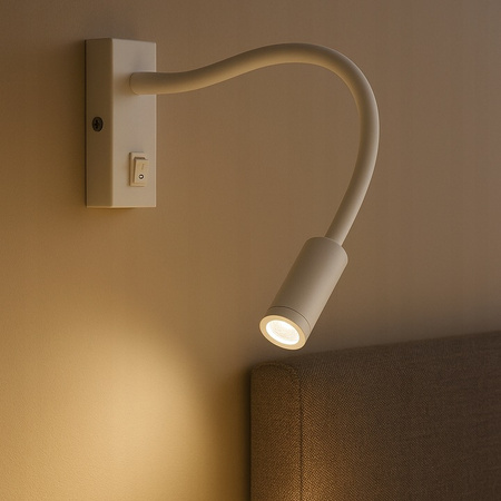LED-Wandleuchte Flexible Lesewandleuchte LEO 3W 4000K Weiß