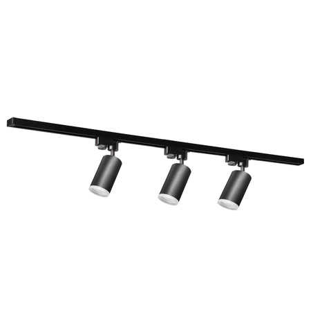 Stromschienen-Kit 1-Phasen-Schiene + 3x GU10 Reflektor Schwarz LONDON Sanico Goldlux