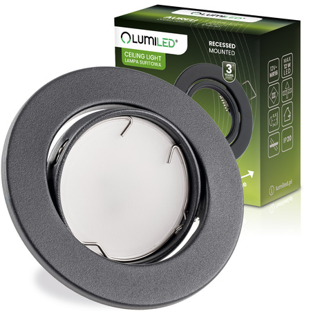 Runde Halogen-Einbauleuchte AURELI Graphitblech MR16 GU10 LUMILED