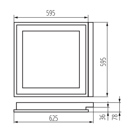 LED-Panel-Deckenleuchte G13 60x60cm Quadratisch Flush Mount Weiß REGIS Kanlux