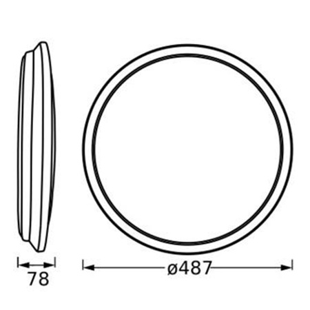 Plafond LED-Anbau-Deckenleuchte 36W 2800lm 3000K Warm Silver 48cm Orbis Ledvance