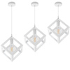 Pendelleuchte mit 1x E27-Sockeln, Hängelampe Geometrisch Quadrat Weiß TALUS LUMILED