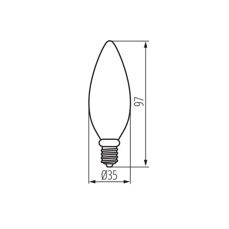LED-Glühbirne E14 Edison C35 7W = 75W 1055lm 6500K Cold Clear XLED Filament Kanlux