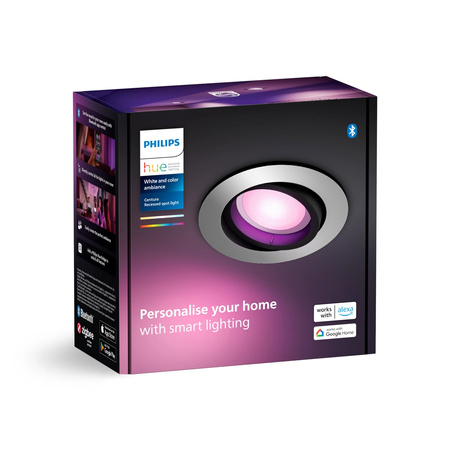 LED-Einbauleuchte 4.2W 400lm IP20 Weiß und Farbe Ambiance RGB + TW Aluminium Smart SMART Zigbee Bluetooth Centura Philips HUE