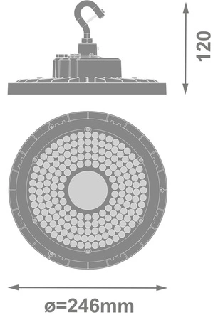 LED Industrieleuchte 120W 21100lm 4000K Neutral Schwarz IP66 IK10 High Bay V Ledvance