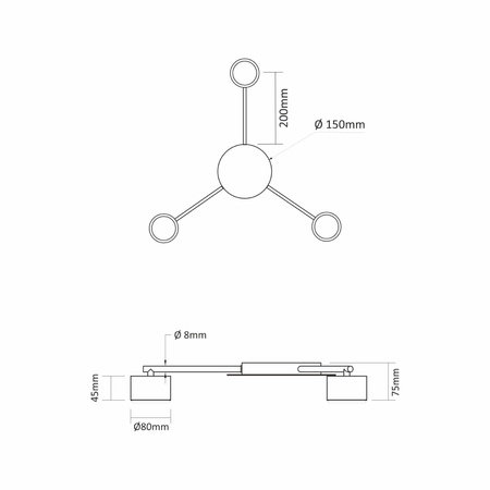Kronleuchter Deckenleuchte 3x GX53 LED Schwarz Modern Videx