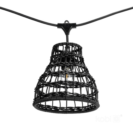 Lampenschirm für Girlanden Set CRETE LS R2 Schwarz Metall 5 Stück Kobi