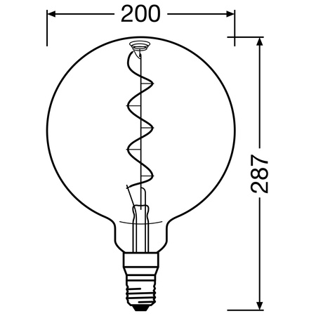E27 G200 LED Lampen 4W = 15W 140lm 1800K Warm 340° OSRAM Vintage 1906 Filament Dimmbar