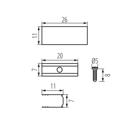 Montagebügel für NEON RGB-Streifen KANLUX