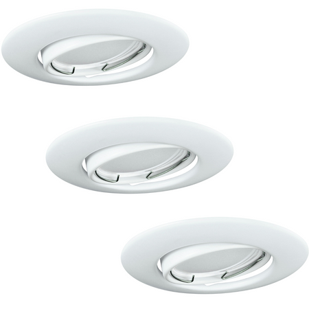 Set aus 3x GOLDLUX (Polux) beweglicher Halogenlampe, rund weiß + GU10 LED Leuchtmittel 3,5W