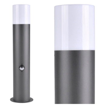 LED-Gartenleuchte E27 TUBA LOW Graphit 44cm DALLAS GOLDLUX (Polux) mit Bewegungs- und Dämmerungssensor