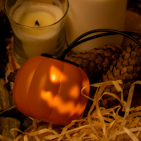 Batteriegirlande 8xLED Deko-Kürbisse 4,45m Halloween-Lichter + USB C