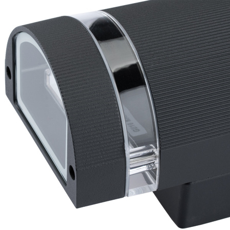 Fassaden-Wandleuchte doppelt HANA Round LED 2x GU10 Aluminium schwarz IP54