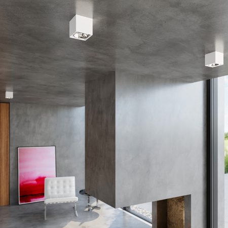 Anbauleuchte BLAKE GU10 ES111 Halogen Spot Square Weiß SOLLUX