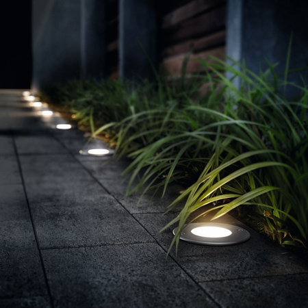 LED-Gartenlampe Bodenmontage MOSS myGarden 3W 2700K IP67 Rund Silber PHILIPS
