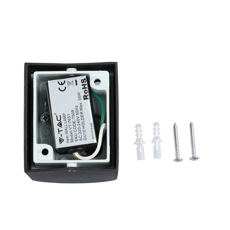 Gartenfassadenlampe Wandlampe GU10 IP44 einseitig rund schwarz VT-7651 V-TAC