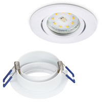 Halogen-Einbauleuchte GU10 MR16 OH29 rund beweglich mattweiß Kobi