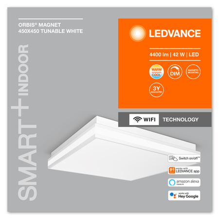 Aufbau LED Deckenleuchten ORBIS MAGNET 42W 4200lm CCT 45cm SMART+ WiFi LEDVANCE weiß