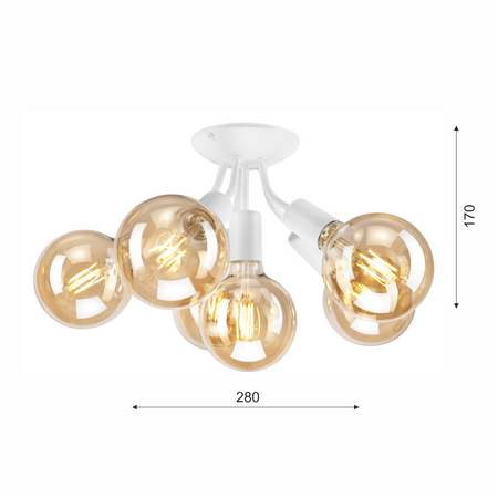 VIGGO Deckenleuchte 6xE27 Weiß LM-6.122 Lamkur