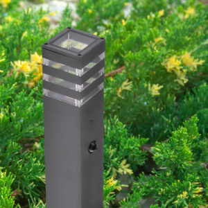 Gartenleuchte für den Außenbereich TEKSAS 74 E27 IP44 Sensormast Graphit GOLDLUX (Polux)