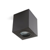 Aufputz-HALOGEN-Wasserdichtes Aluminium-SPOT-TUBE 95 mm IP44 Schwarz AQUARIUS SQUARE Kobi