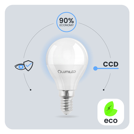 Lampen E14, Glühbirne P40 8W = 60W 806lm 4000K 180° neutral LUMILED