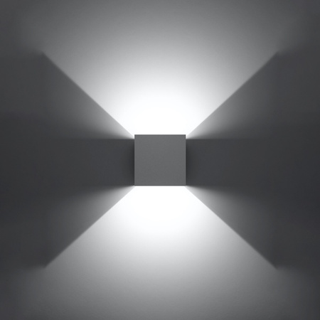 Außenanbauleuchte LUCA LED 6W 3000K IP54 Wandleuchte oben/unten Würfel weiß SOLLUX