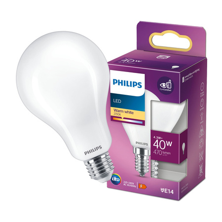 LED Lampen E14 BALL 4,3W = 40W 470lm 2700K Warm PHILIPS