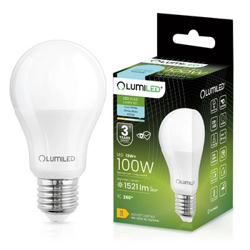 LED Lampen E27, Glühbirne A60 13W = 100W 1521lm 260° 6500K kalt LUMILED