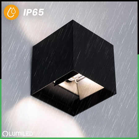 Wandleuchte Außen G9, Garten-Wandleuchte nach oben und unten verstellbar Schwarz PYXIS LUMILED