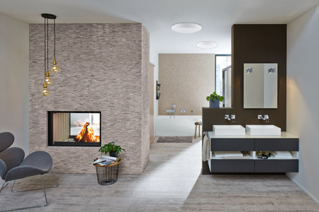 LED Deckenaufbauleuchten Badezimmer-Aufbauleuchte 24W 4000K IP44 mit Bewegungssensor ZOE LX Weiß 35cm