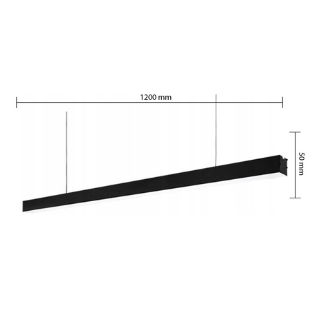 Lineare Hängelampe 40W 4500K Neutral 120° OSD Schwarz Weiß IP40 120cm Masterled