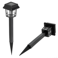 Solar Garten Pole Outdoor Stehend LED 6500K Kalt IP44 Schwarz Fusion Kobi