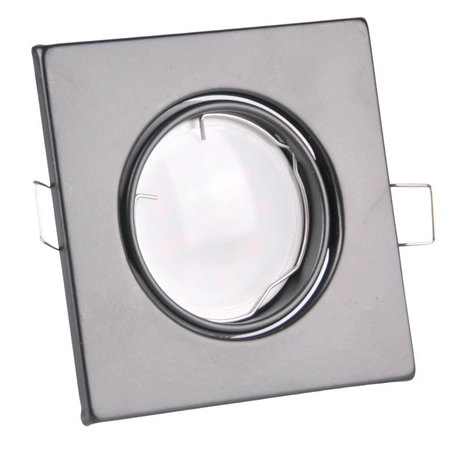 Set aus 3x quadratischer, schwarzer, beweglicher Halogenlampe GOLDLUX (Polux) + GU10 3,5W LED Lampen