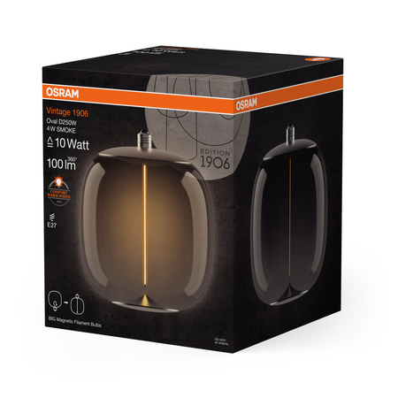 Dekorative LED-Glühbirne E27 4W = 10W 100lm 1800K Warm 320° Smoke Filament Vintage 1906 Osram