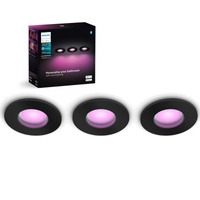 LED Xamento 3x 4.2W IP44 CCT RGB Circular Schwarz PHILIPS HUE Bluetooth Badeinbauleuchte