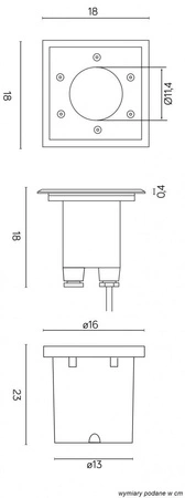 Bodeneinbauleuchte Pabla M4030 Quadratisch E27 IP67 Su-Ma