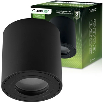 Aufbauleuchte HALOGEN Spot Röhre Fest EGIO GU10 LUMILED Rund IP44 Schwarz 83mm