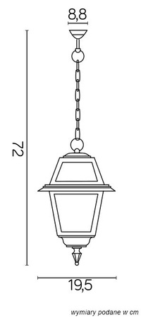 Hängende LED-Gartenlampe für den Außenbereich Buntglas K 1018/1/N E27 Su-Ma
