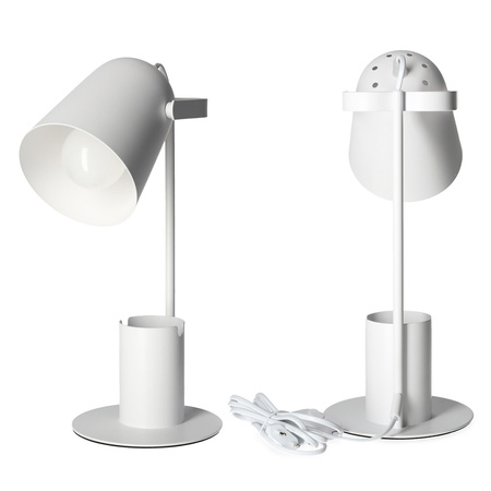 Bewegliche Schulnachttisch-Schreibtischlampe E27 Weiß