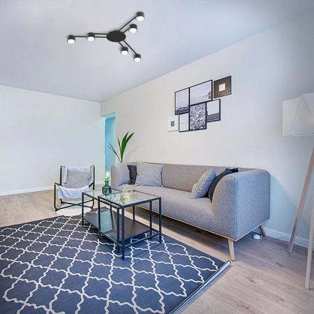 Kronleuchter Deckenleuchte 6x GX53 LED Schwarz Modern Videx