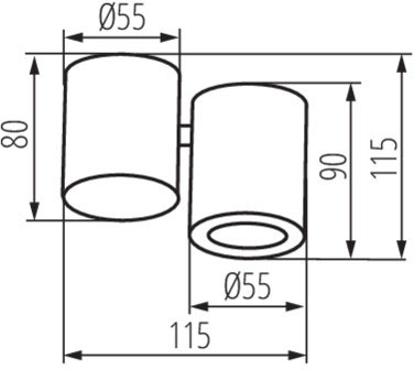 Aufputz-Halogen-SPOT-TUBA-Leuchte rund beweglich GU10 Schwarz BLURRO Kanlux