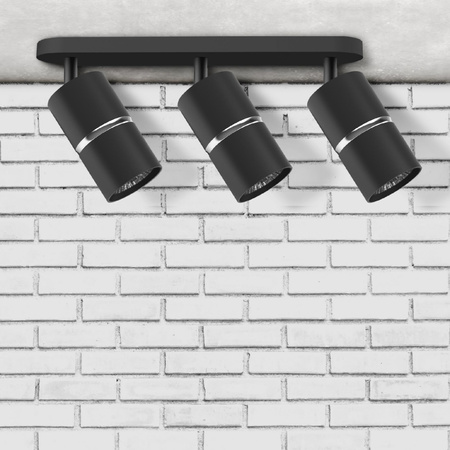 Wand- und Deckenstrahlerleuchte 3x GU10 SchwarzSilber BAMBOO Sanico Goldlux