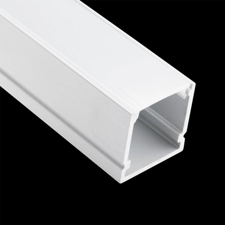 Anodisiertes Aluminium LED-Profil KM38 mit Milchglasabdeckung und Endkappen, 2m Silber LUMILED